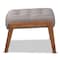 Baxton Studio Naeva Mid-Century Grey Upholstered Walnut Finished Wood Footstool 160-9946 - alternate 8